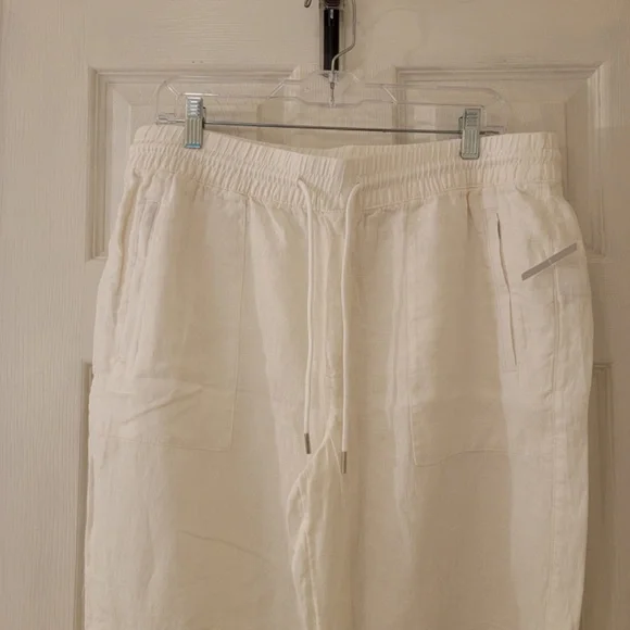 Athleta White Linen Retreat Jogger Pants - Picture 4 of 11